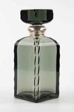 Vintage Bohemian Glass Bottle by Karel Palda, 1930s