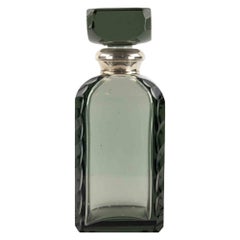Vintage Bohemian Glass Bottle by Karel Palda, 1930s
