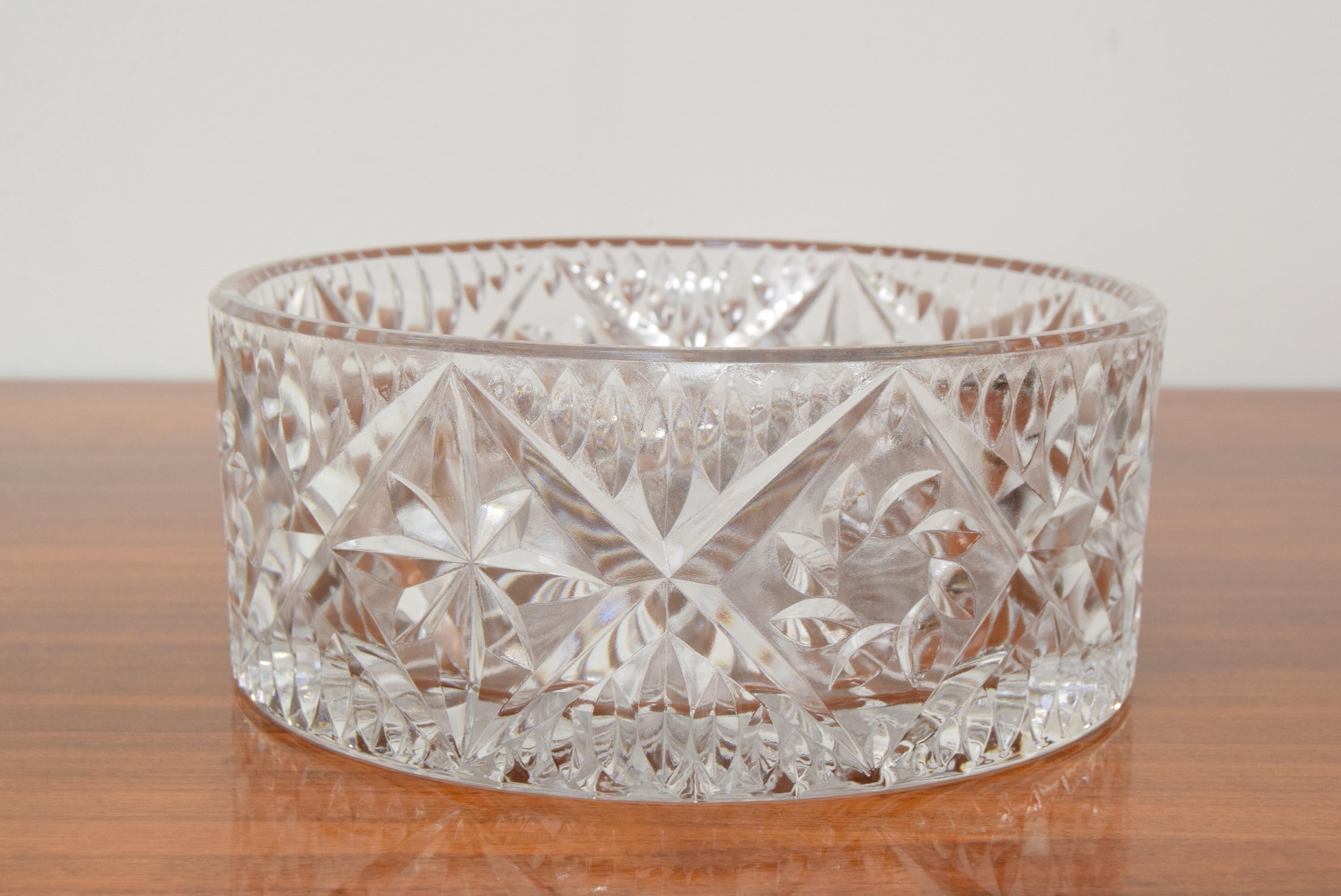 Vintage Bohemian Glass Bowl, 1960's In Good Condition For Sale In Praha, CZ
