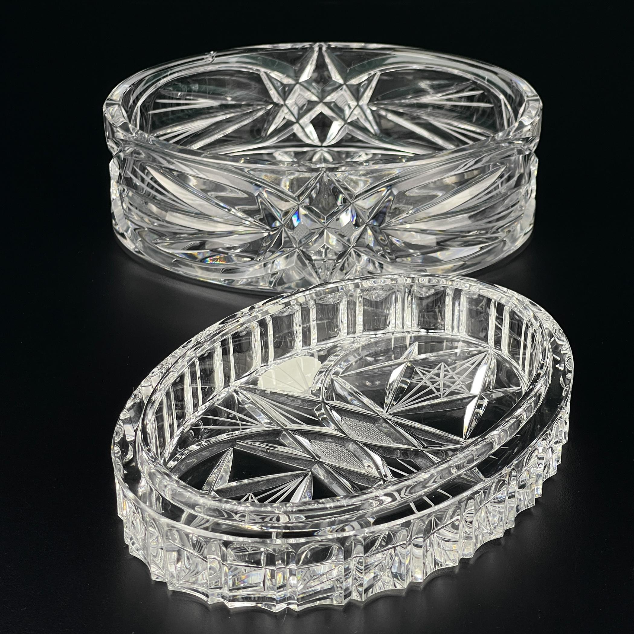 Ciotola per caramelle in vetro di Bohemia Crystal, Cecoslovacchia, 1970 in vendita 4