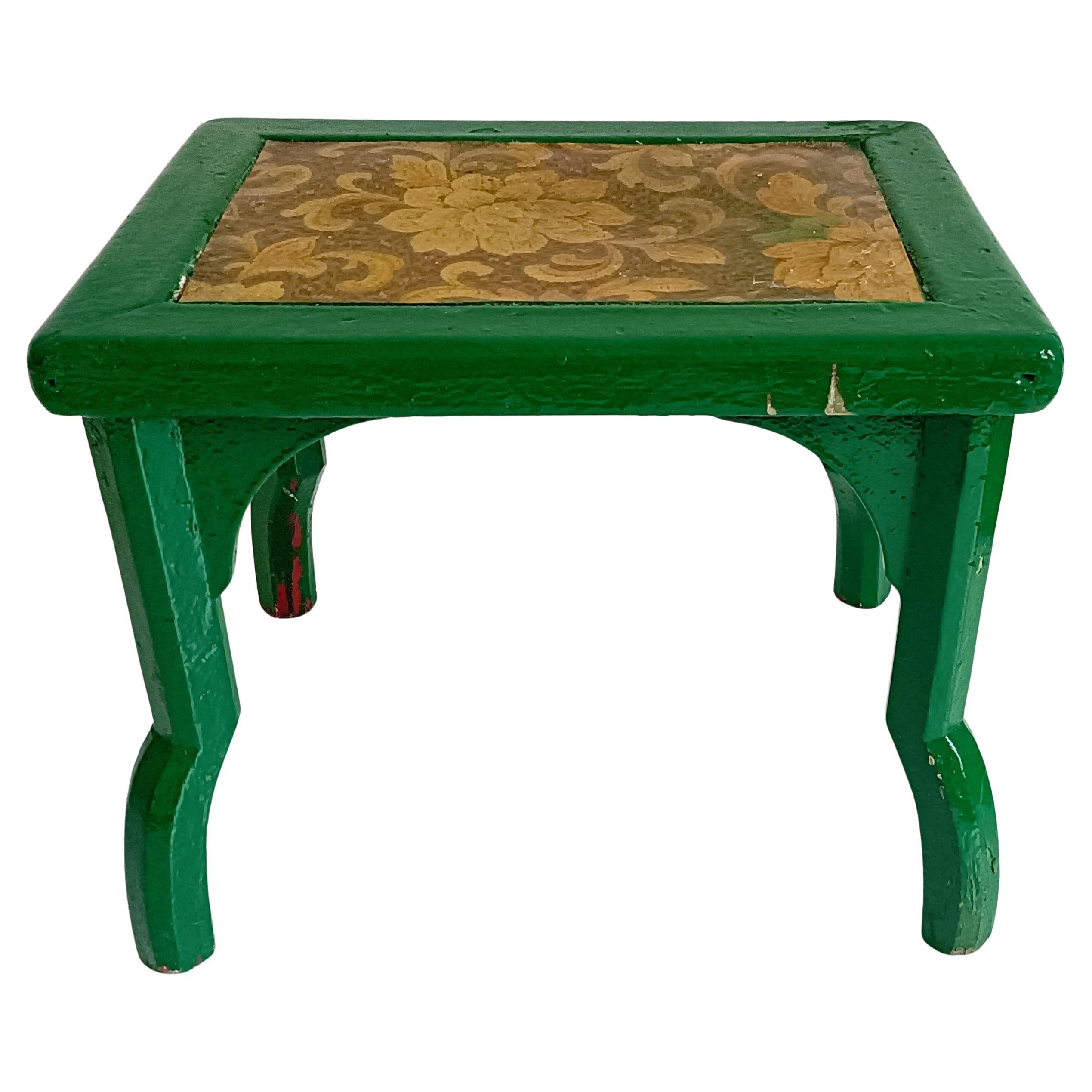 Mesa de centro vintage de estilo gitano bohemio, colorida y personalizada, principios del siglo XX