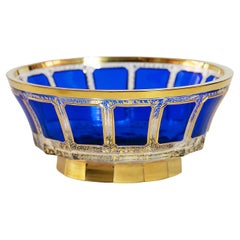 Vintage Bohemian Handmade Gilt Glass Bowl
