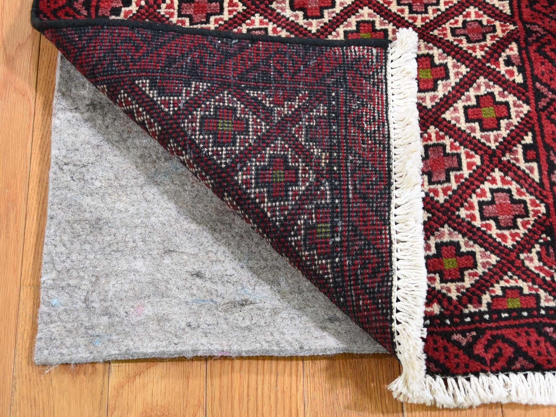 Medieval Vintage Bohemian Ivory Persian Hamadan Narrow Runner Hand Knotted Oriental Rug