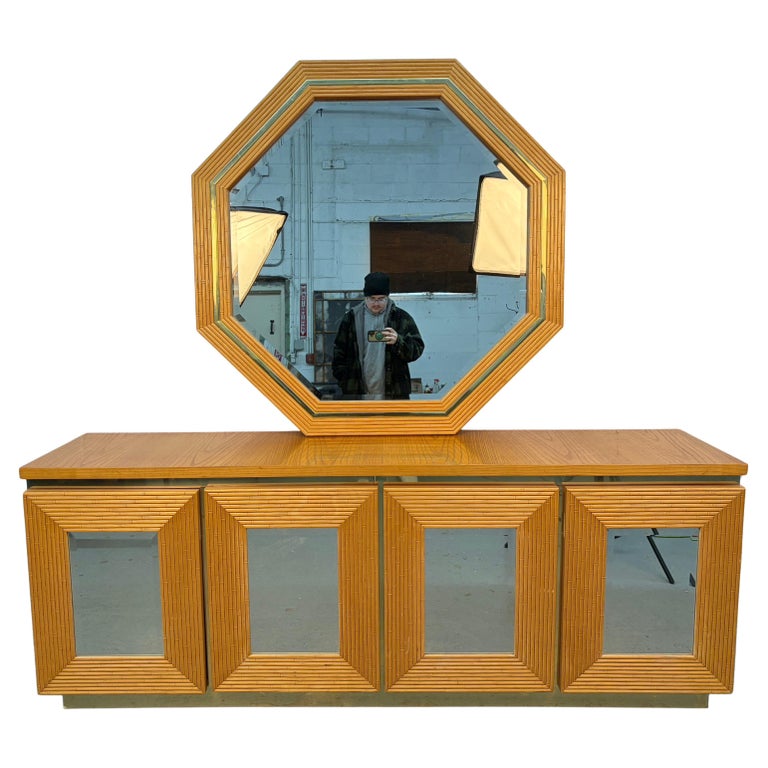 vintage dresser with mirror for sale Antique French Provincial Mirror, c.1940's  Supply Antique Serpentine Tiger Oak Dresser