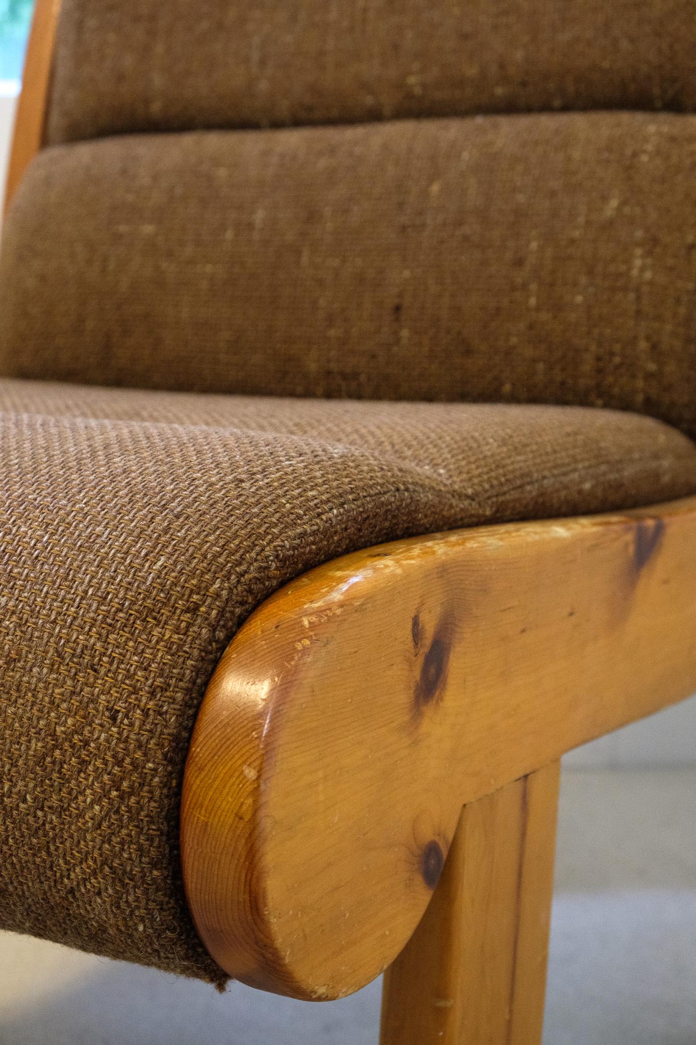 Vintage, Bohème-Sessel aus Kiefernholz aus der Schweiz im Angebot 2