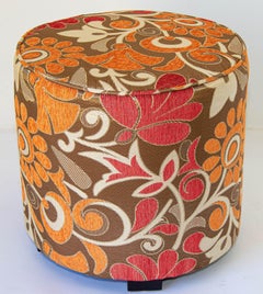 Vintage Bohemian Poufs in Post Modern Velvet Upholstered Stools 1970s Style
