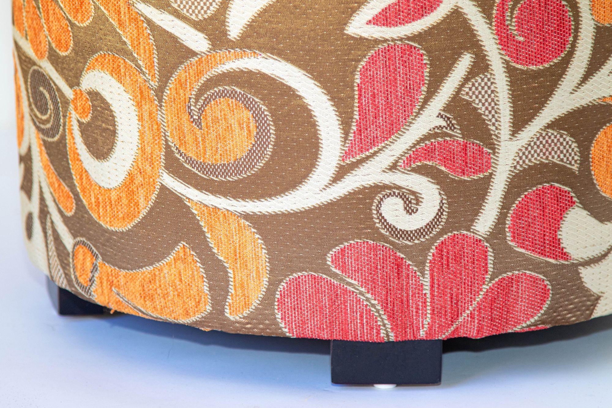 Upholstery Vintage Bohemian Poufs in Post Modern Velvet Upholstered Stools 1970s Style For Sale