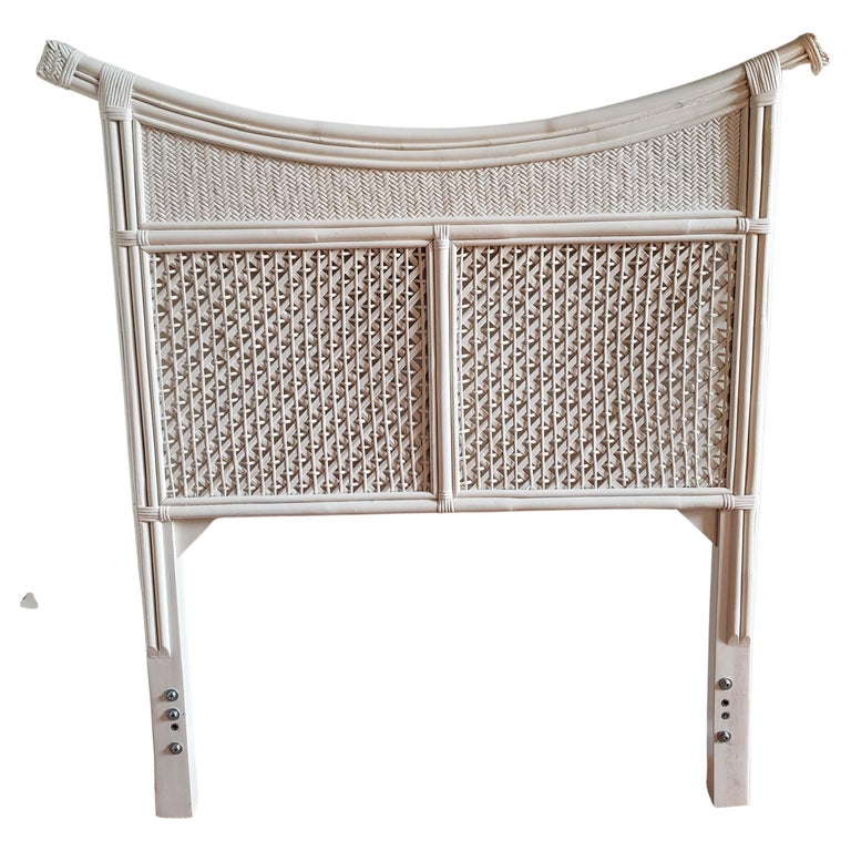 Vintage Bohemian Rattan and Wicker Twin Headboards, Circa 1970s, a Pair