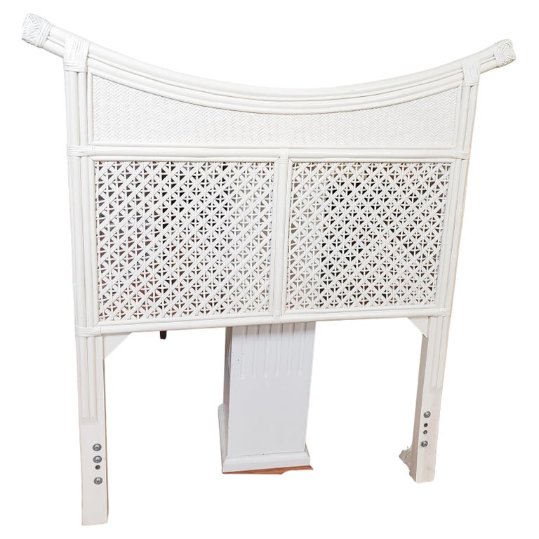 Vintage Bohemian Rattan and Wicker Twin Headboards, Circa 1970s, a Pair