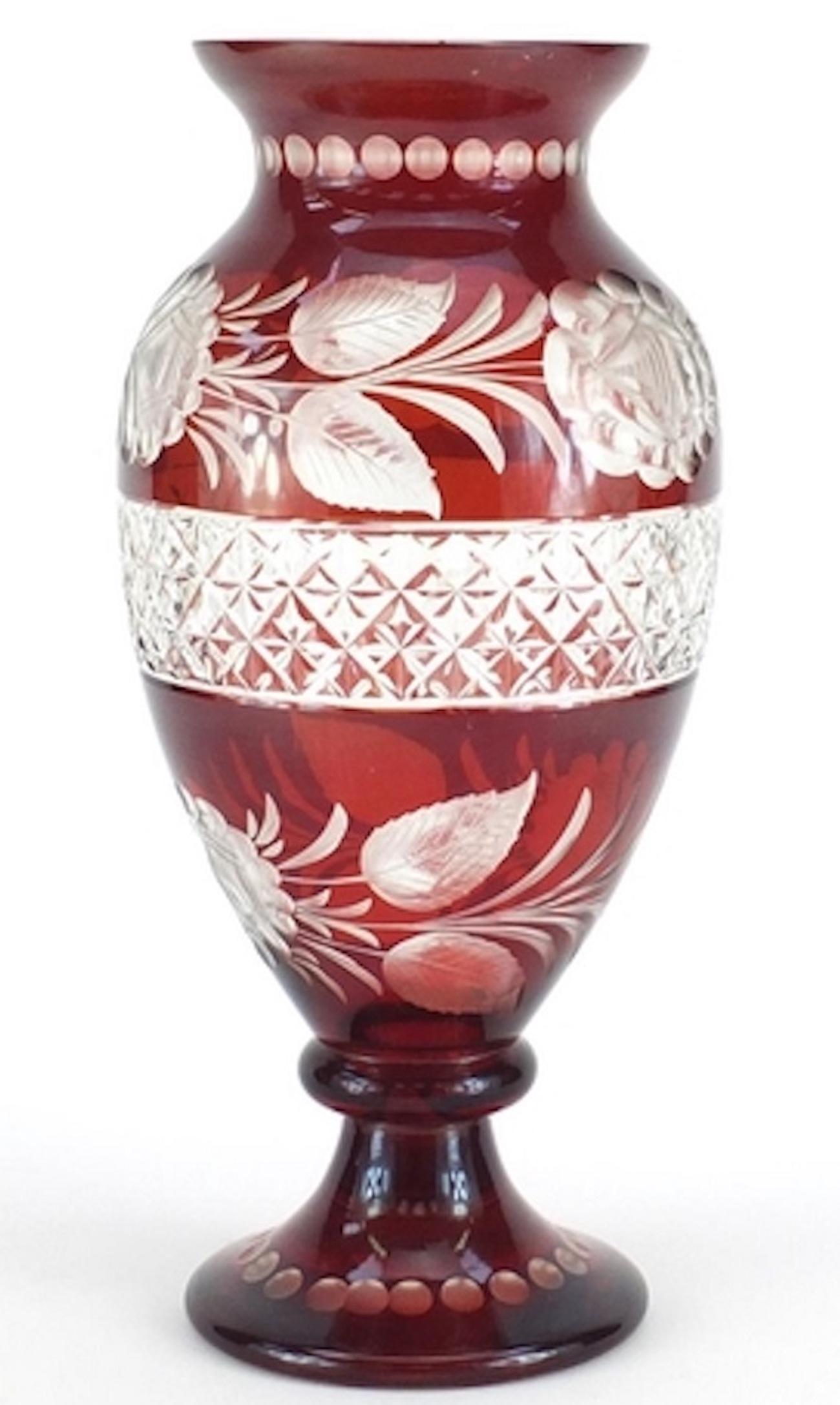 red glass vase vintage
