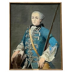 Vintage Boho 18th Century French School Portrait of a Gentleman