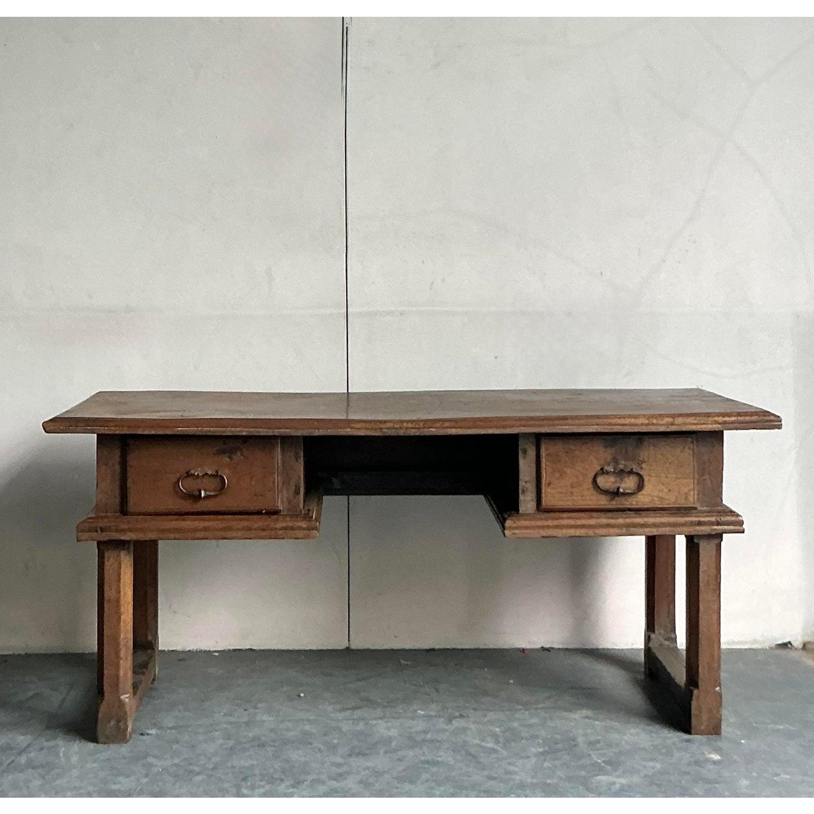 Vintage Boho 18th Century Spanish Writing Desk For Sale 5