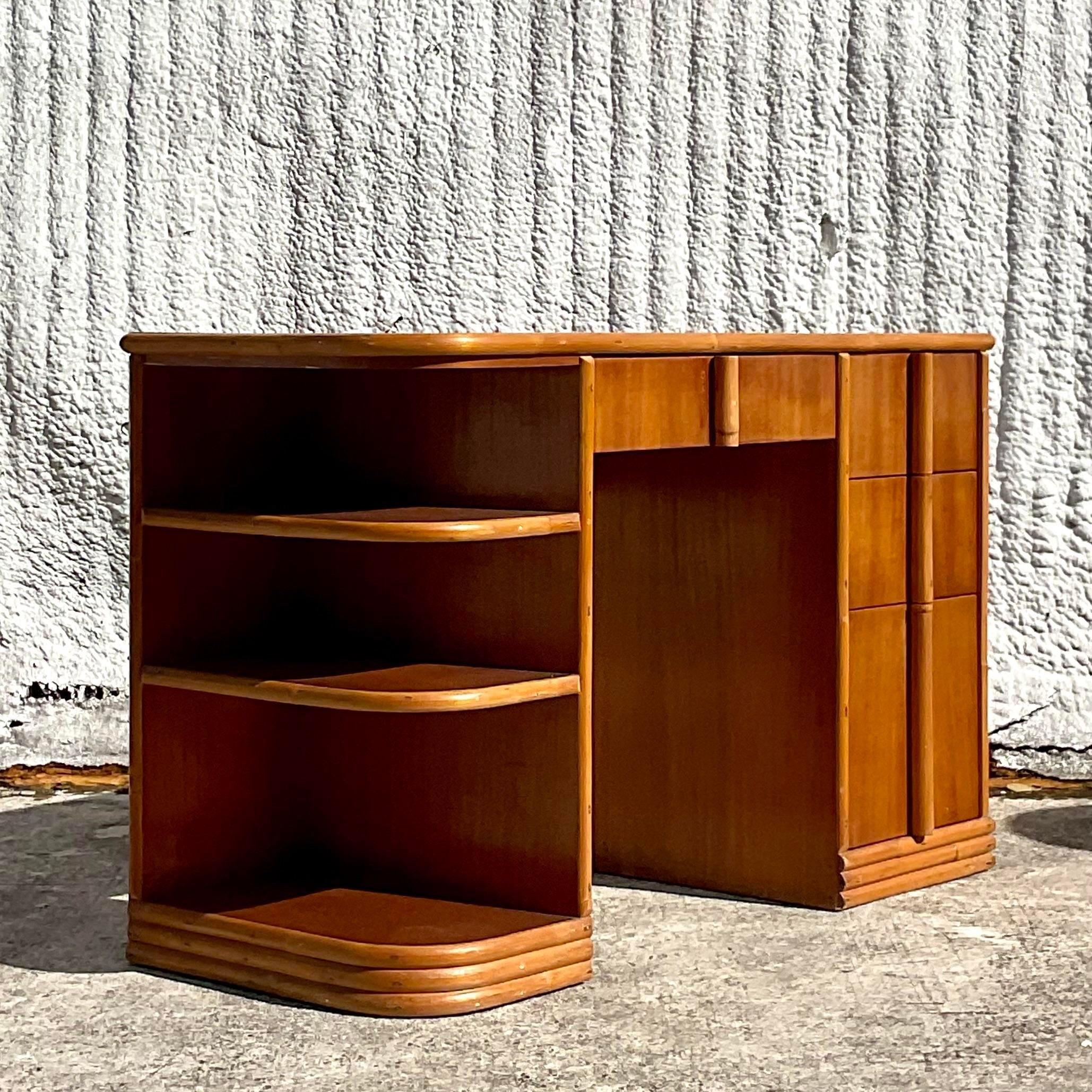 Vintage Boho 1950s Ritts Company “Tropitan” Desk For Sale 1