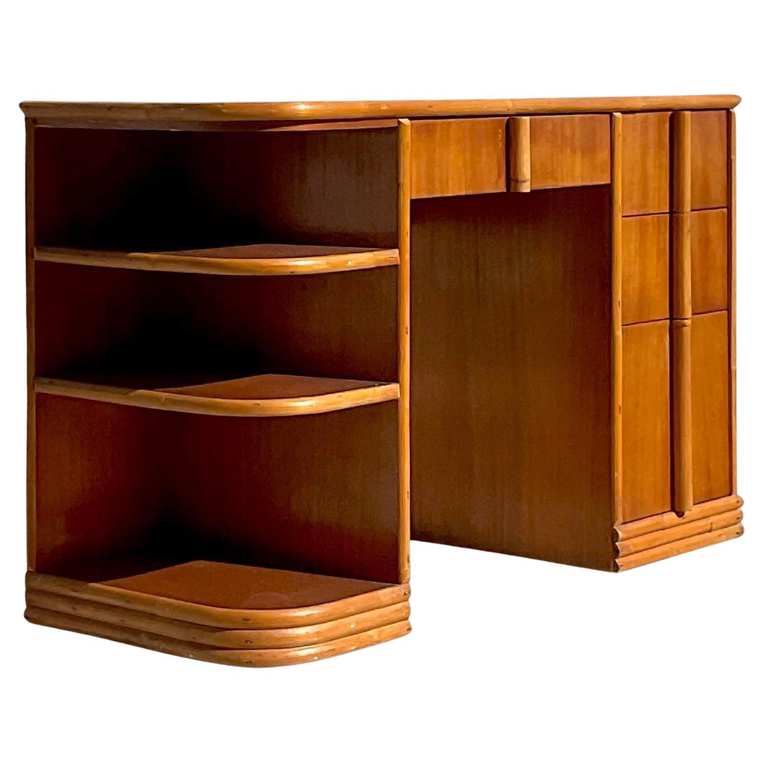 Vintage Boho 1950s Ritts Company “Tropitan” Desk For Sale