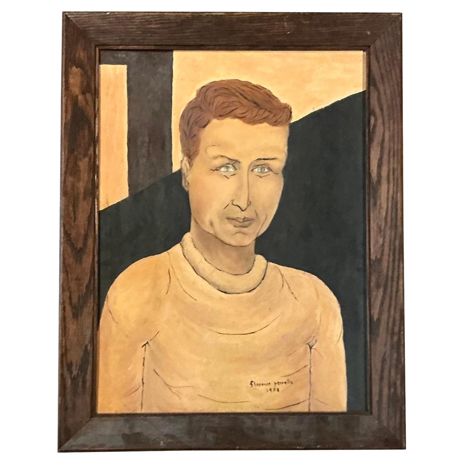 Vintage Boho 1958 Original Porträt eines Mannes