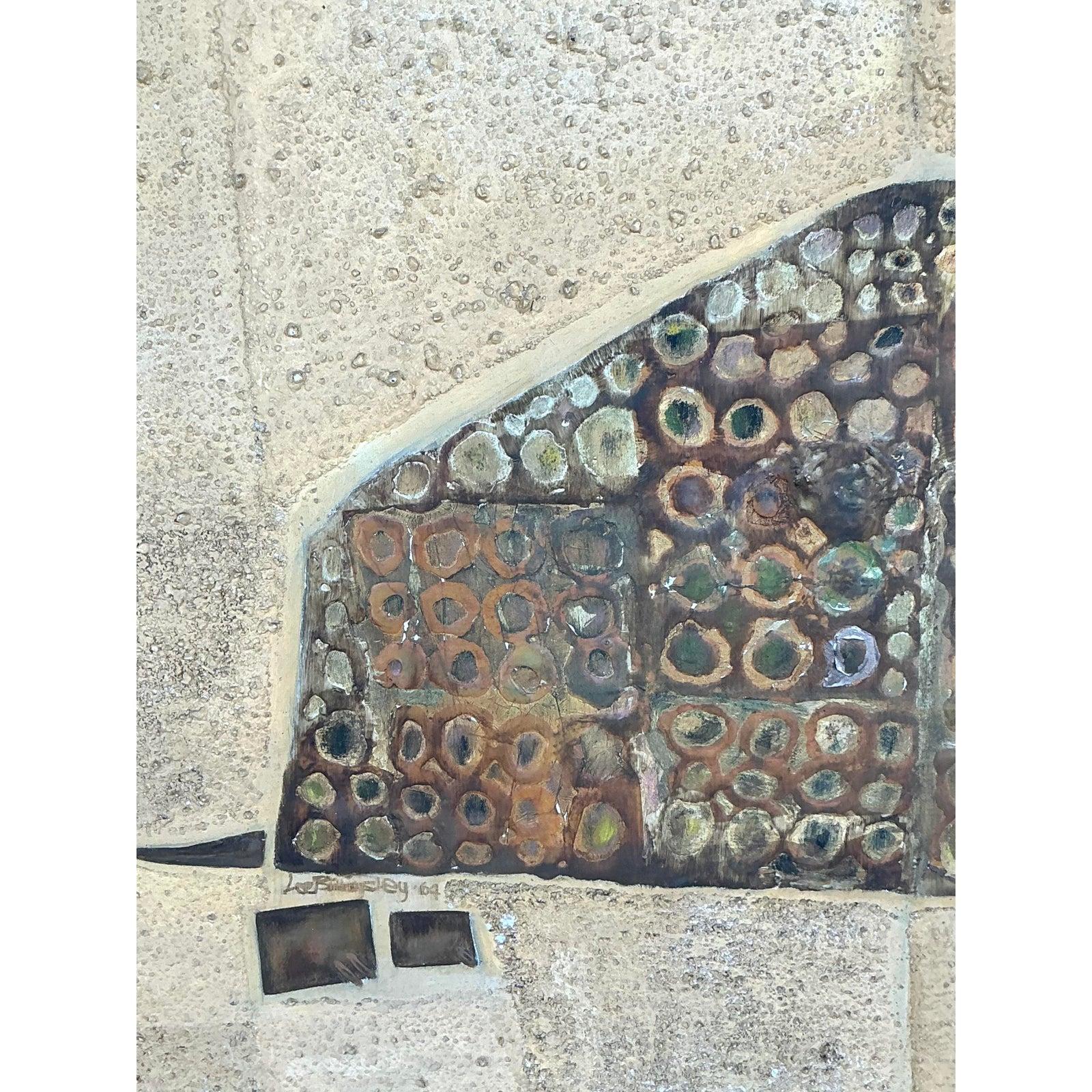 Vintage Boho 1960er Jahre Mixed Media Öl auf Karton, Vintage (Moderne der Mitte des Jahrhunderts) im Angebot