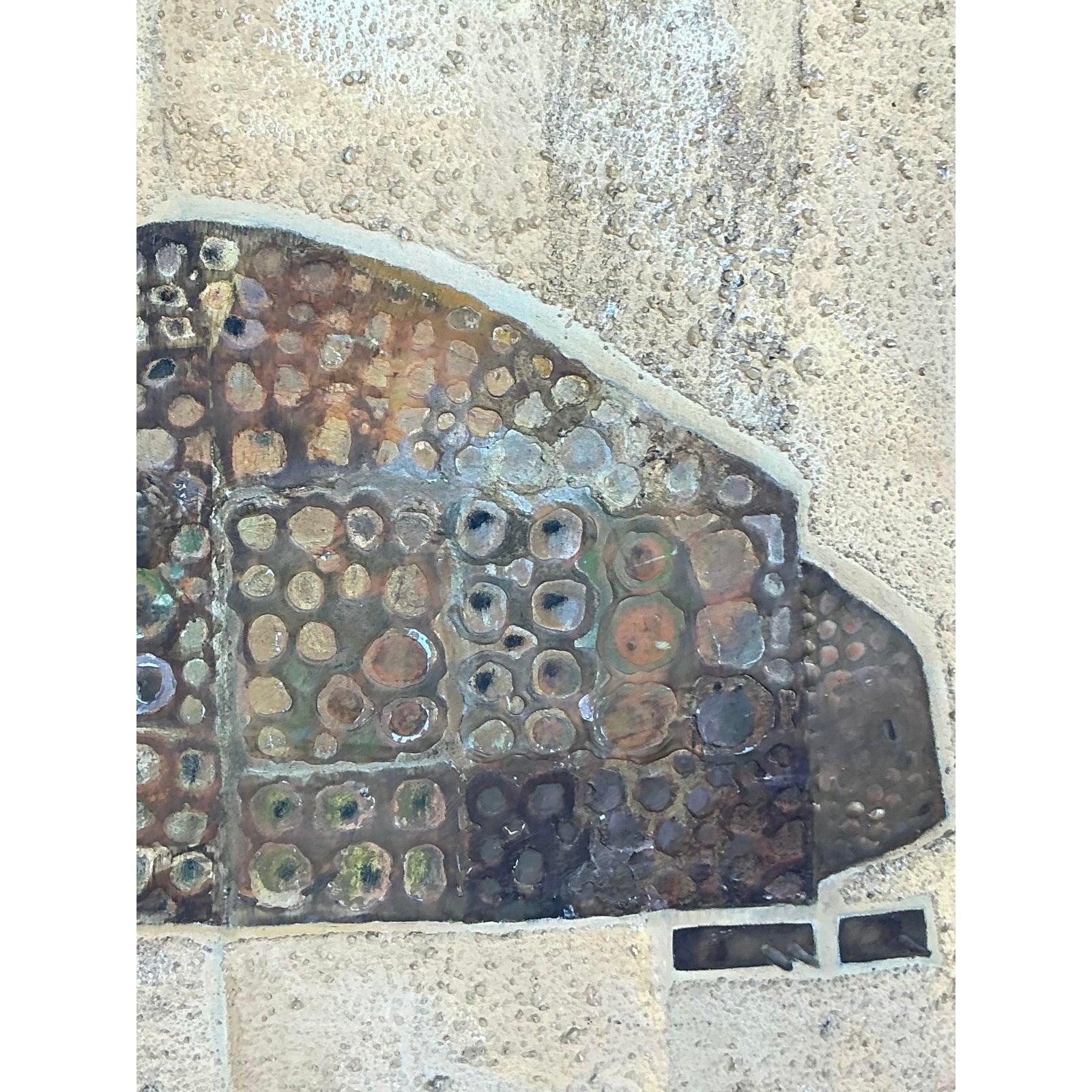 Vintage Boho 1960er Jahre Mixed Media Öl auf Karton, Vintage im Zustand „Gut“ im Angebot in West Palm Beach, FL