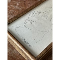 Vintage Boho 1960s Original Sketch of Man