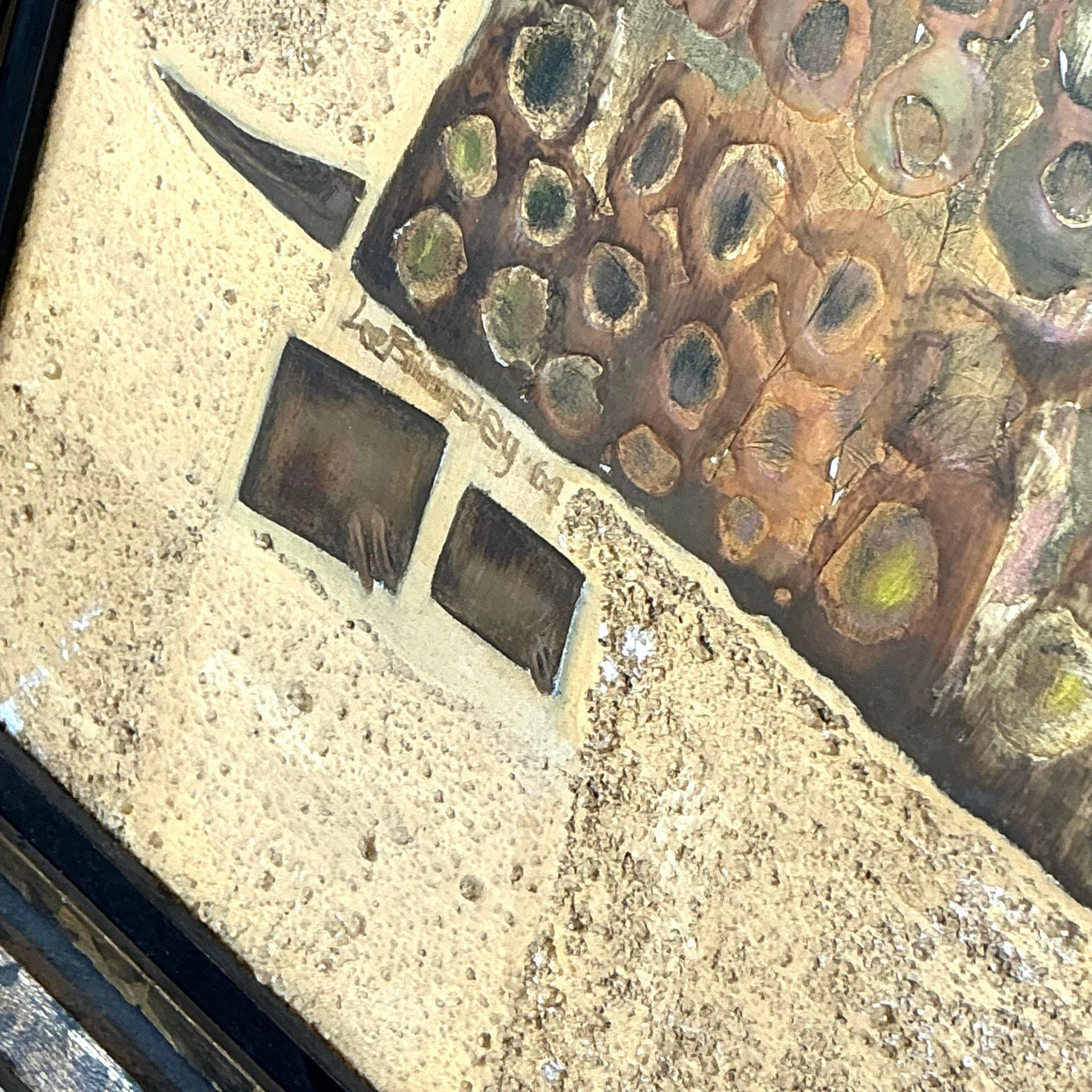 Vintage Boho 1964 Original Mixed Media Armadillo, Vintage im Zustand „Gut“ im Angebot in West Palm Beach, FL