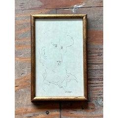 Vintage Boho 1964 Original Sketch of Man