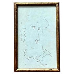 Vintage Boho 1964 Original Sketch of Man