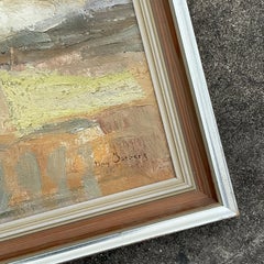 Vintage By 1966 Olio astratto originale su tavola