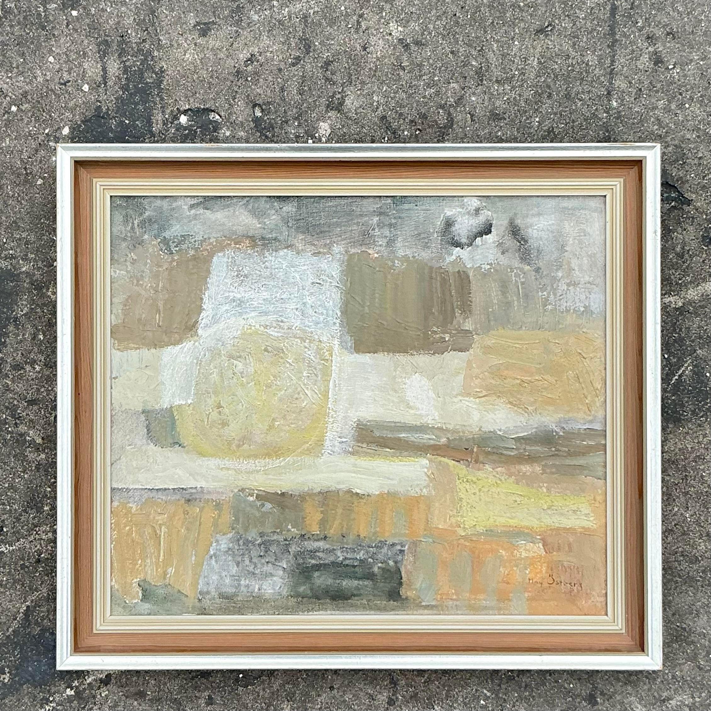 Vintage By 1966 Olio astratto originale su tavola in vendita 1