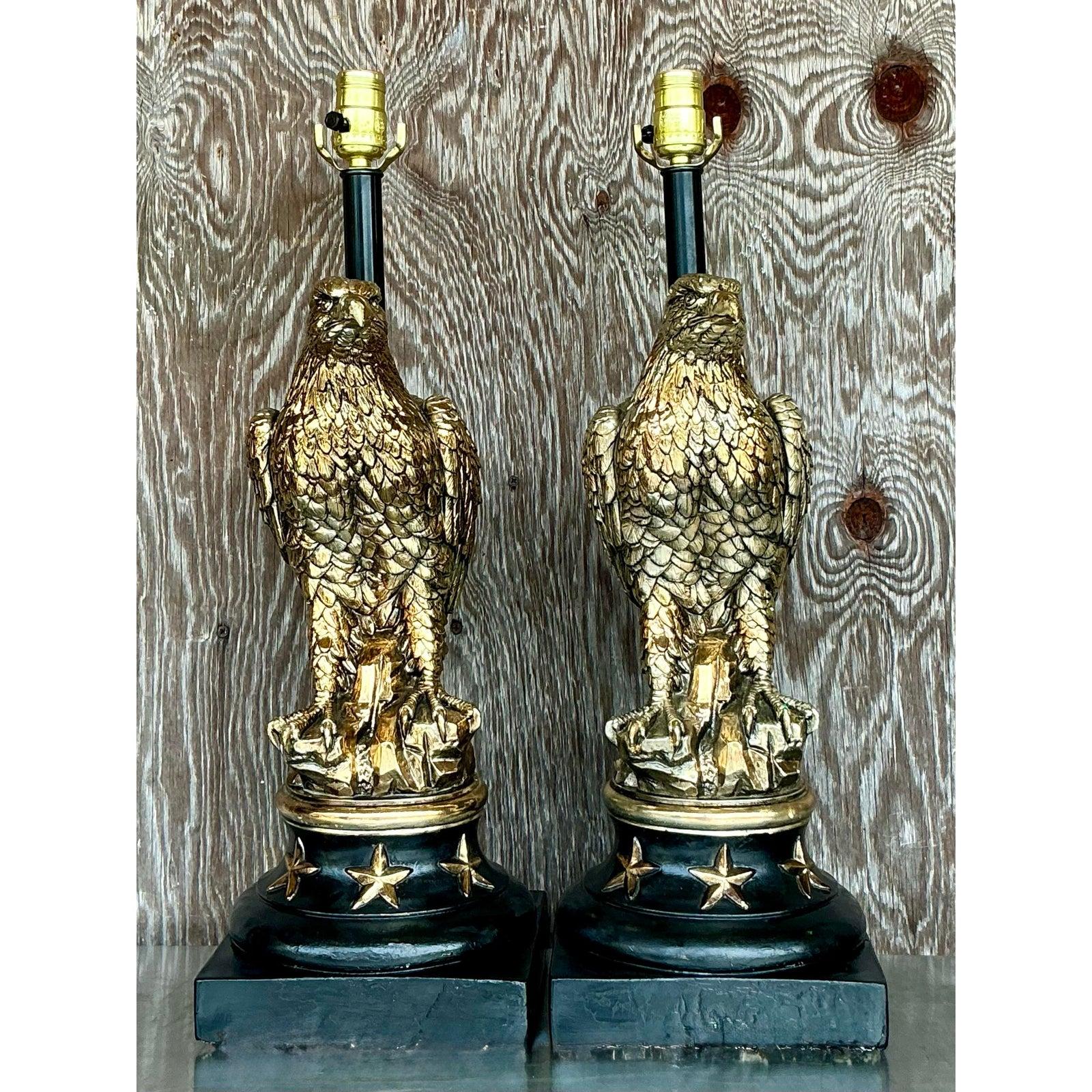 Lámparas Águila Doradas Vintage Boho 1968 Pieri Tullio - Pareja en venta 3