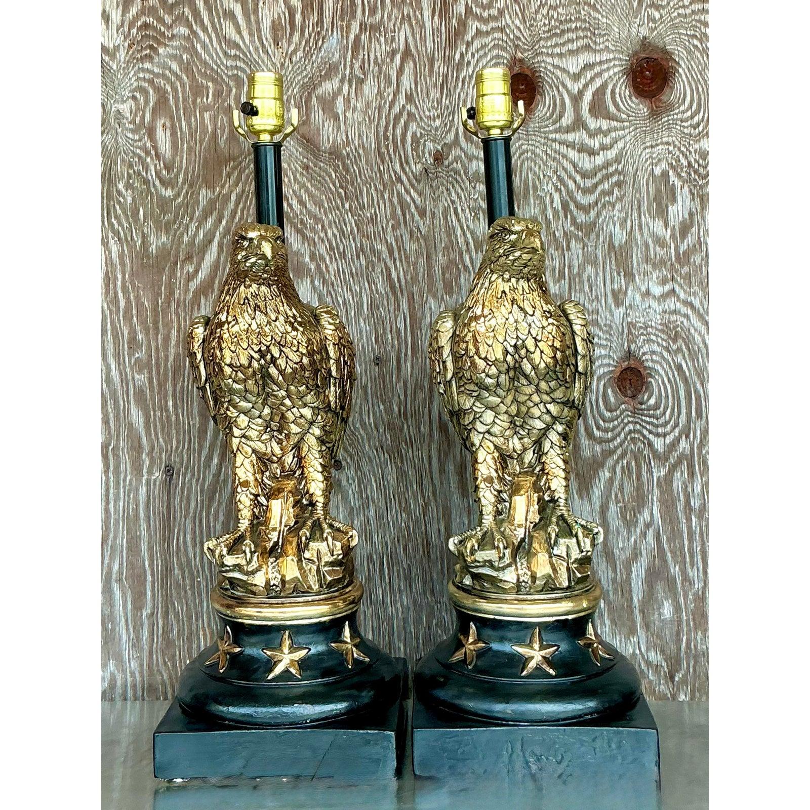 Lámparas Águila Doradas Vintage Boho 1968 Pieri Tullio - Pareja en venta 5