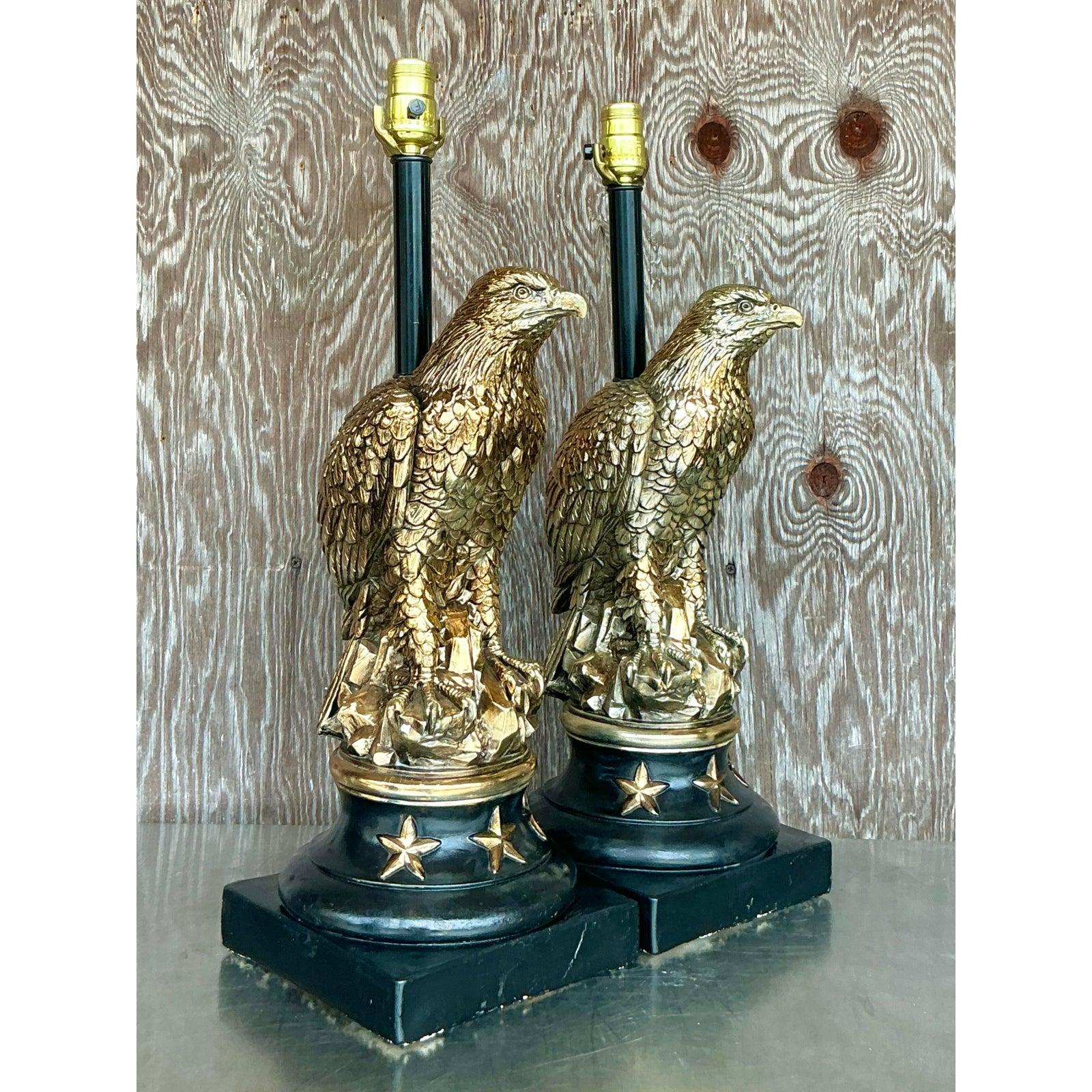 Lámparas Águila Doradas Vintage Boho 1968 Pieri Tullio - Pareja Estadounidense en venta