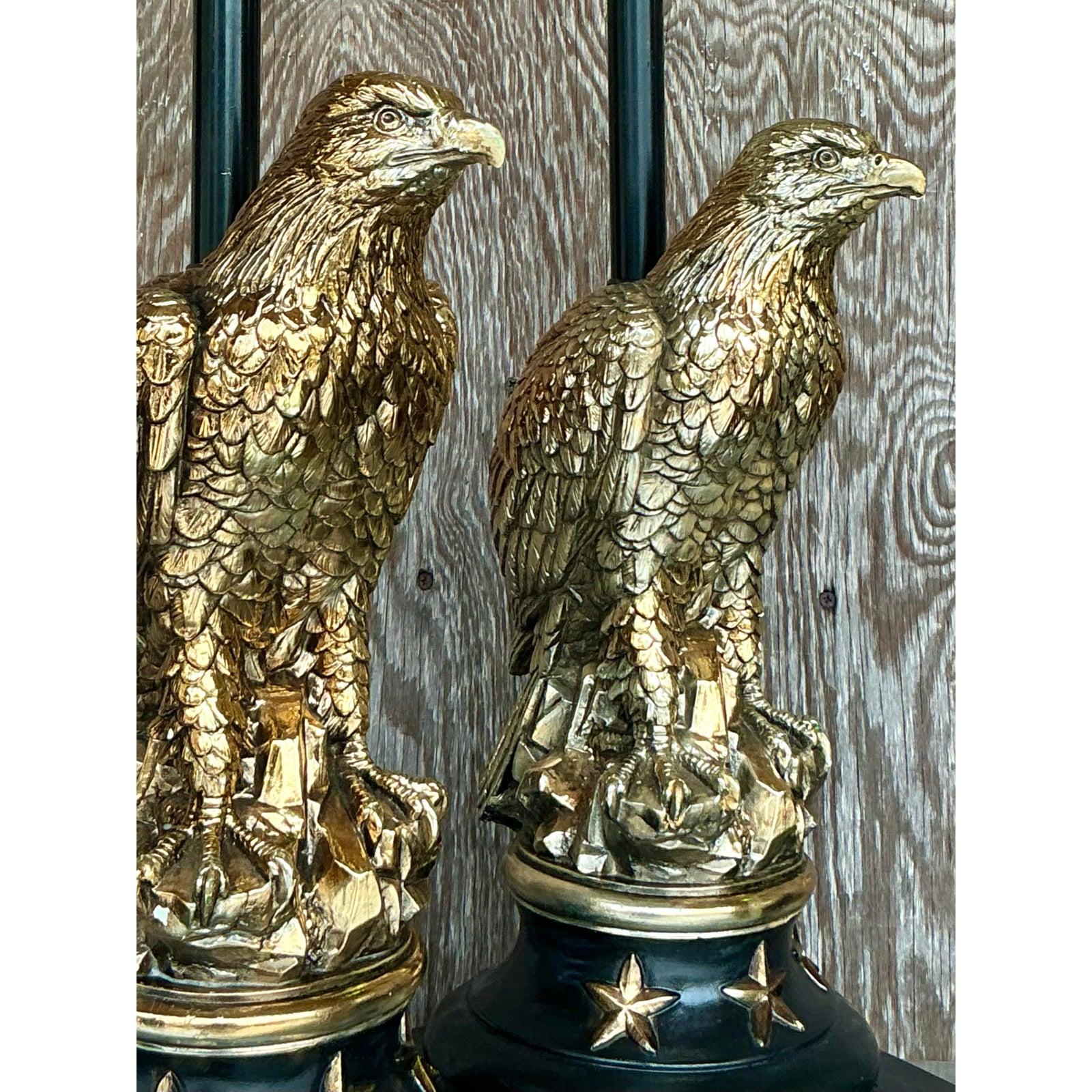 Lámparas Águila Doradas Vintage Boho 1968 Pieri Tullio - Pareja en Bueno estado para la venta en West Palm Beach, FL