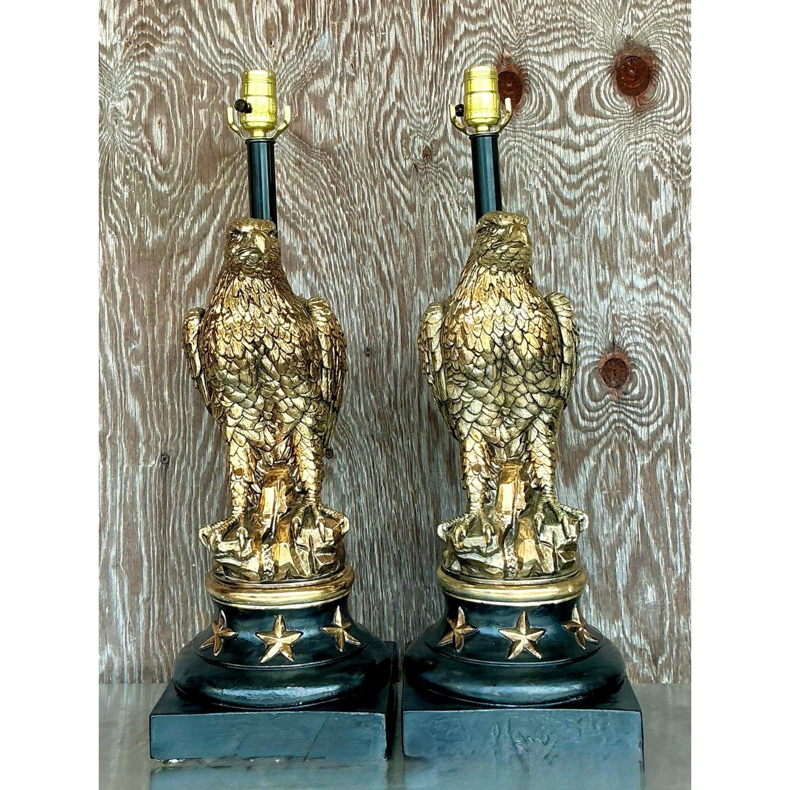 Lámparas Águila Doradas Vintage Boho 1968 Pieri Tullio - Pareja en venta 2