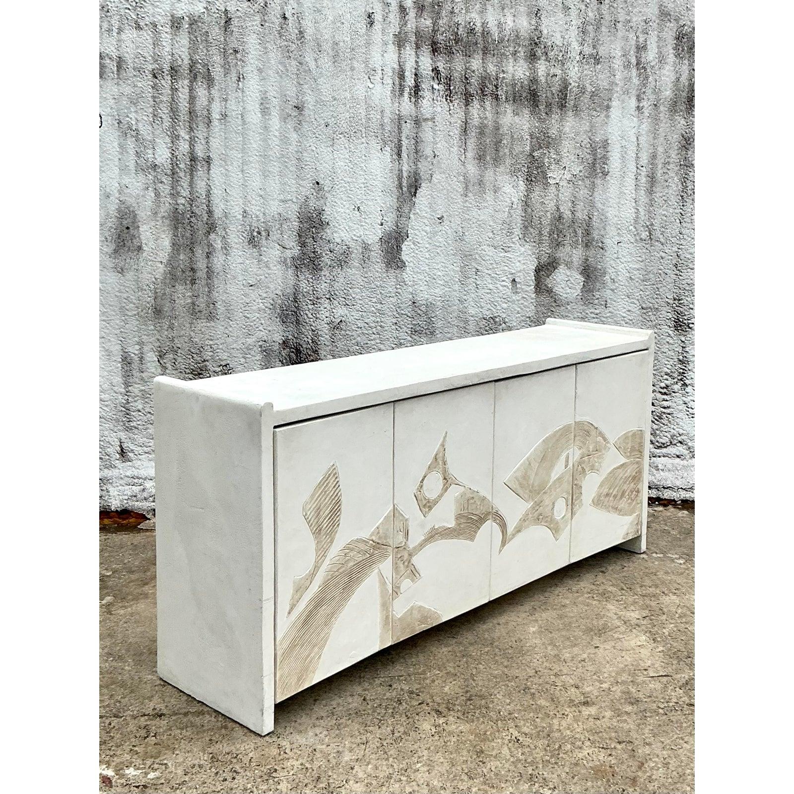 Credenza in gesso francese vintage Boho anni '70 in vendita 1