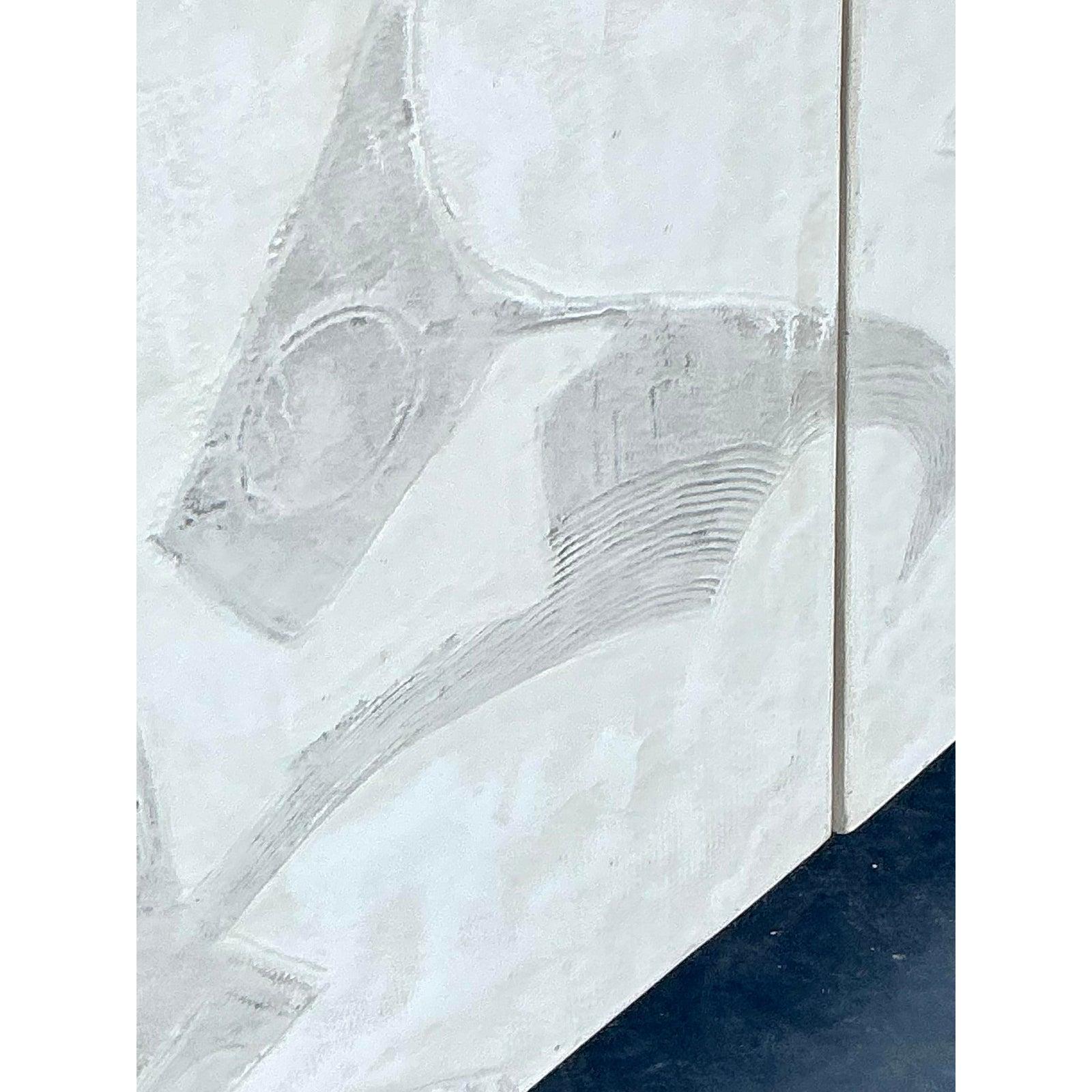 Credenza francesa de yeso vintage boho de los años 70 en venta 1