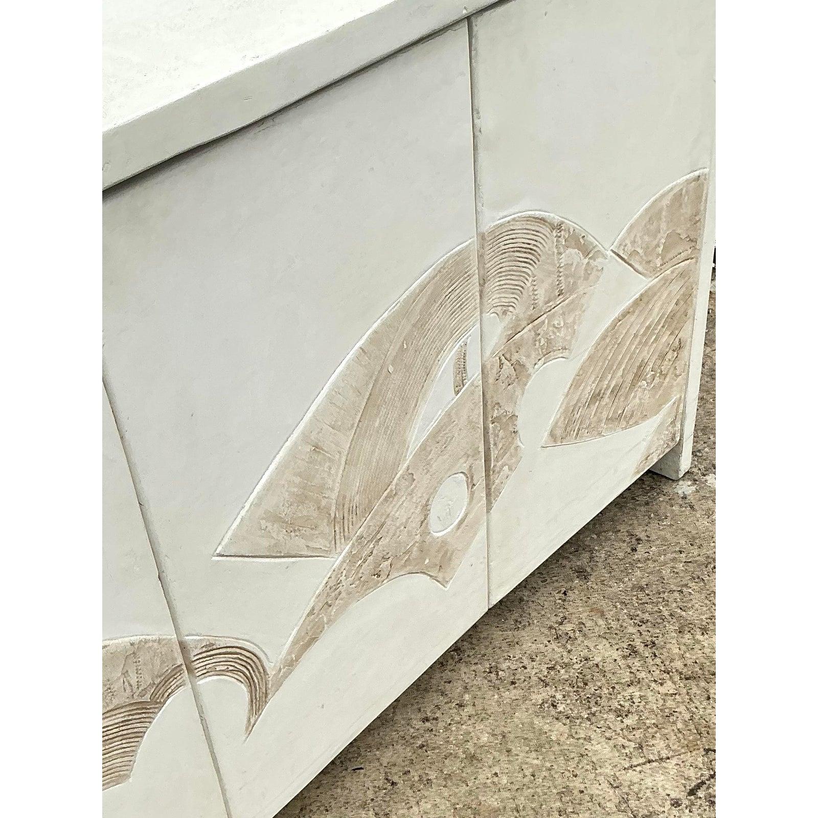 Credenza in gesso francese vintage Boho anni '70 in vendita 2