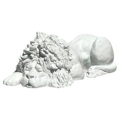 Vintage Boho 1974 Monumental Jaru Plaster Lion