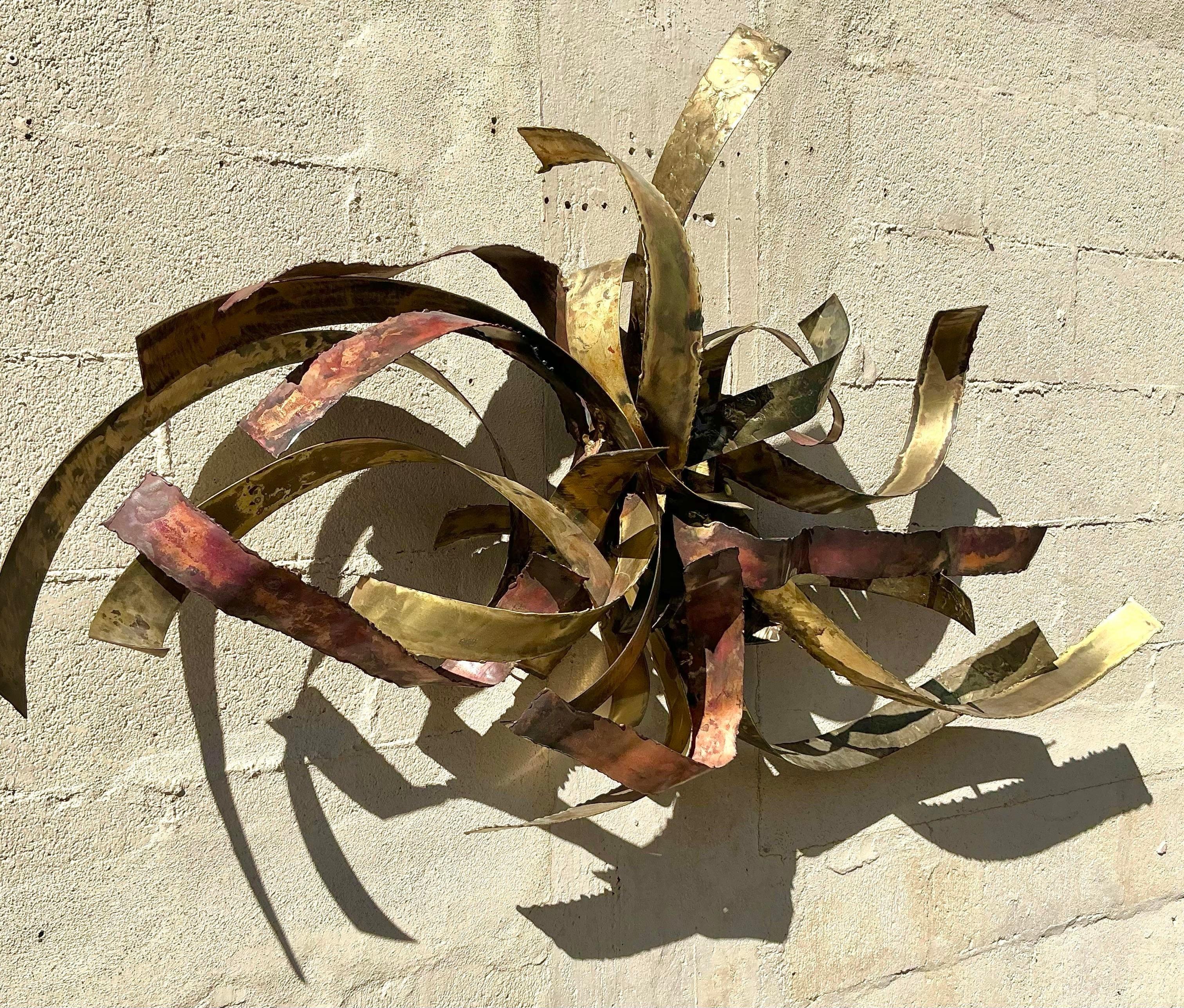 Vintage Boho 1980 Silas Seandel Brutalist Wall Sculpture For Sale 4