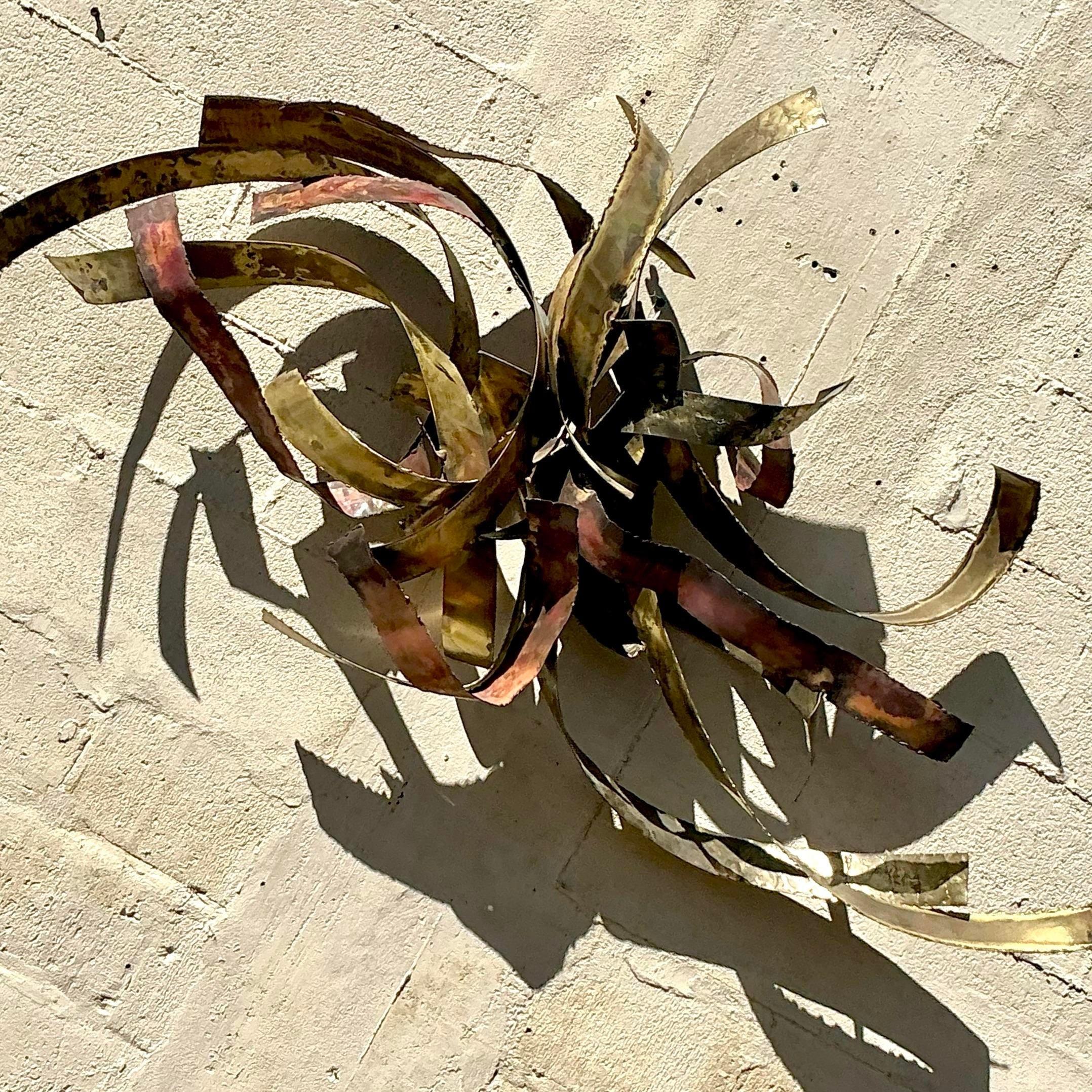 Vintage Boho 1980 Silas Seandel Brutalist Wall Sculpture For Sale 3