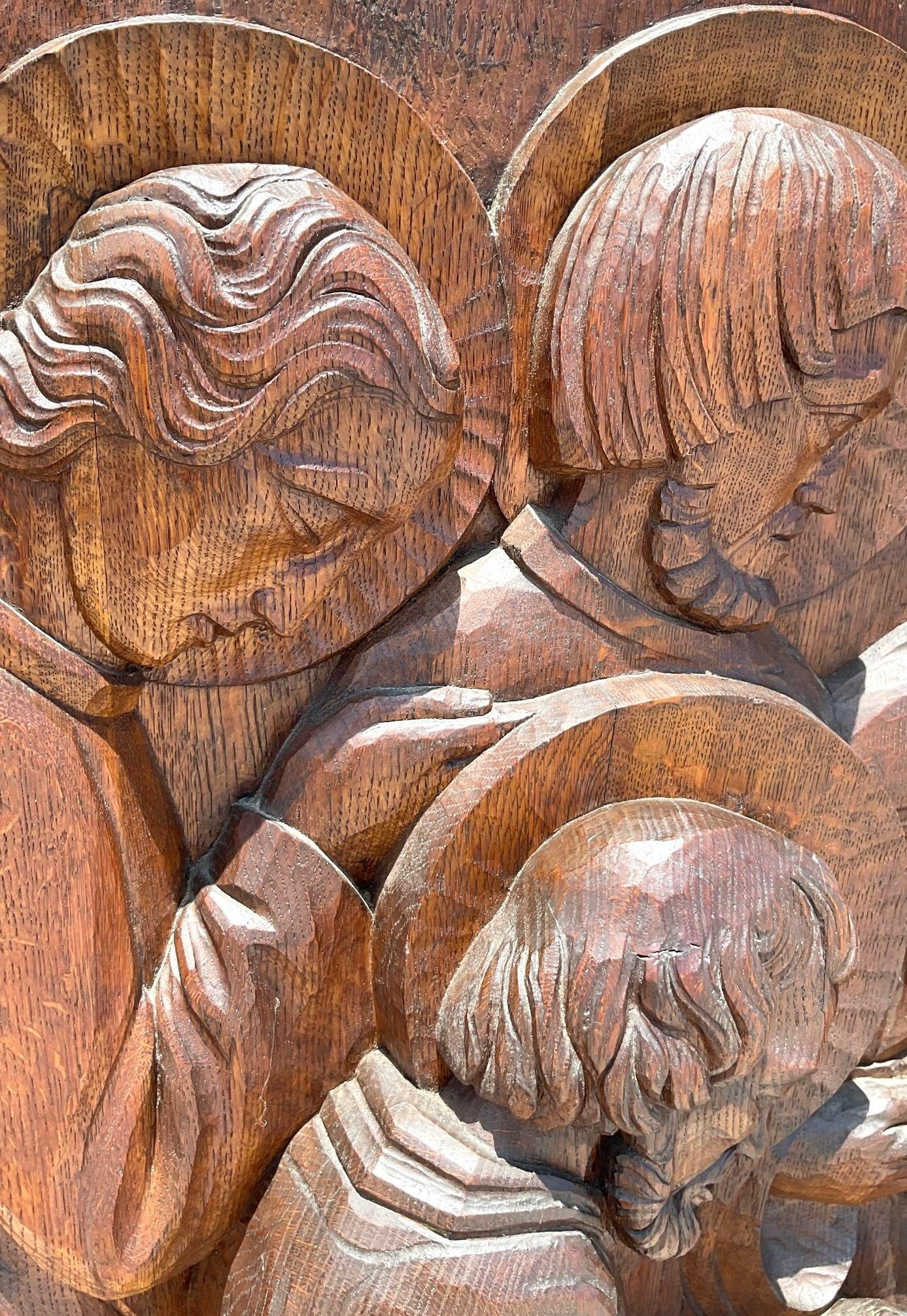 Scultura da pavimento di santi intagliati del XIX secolo vintage Boho In condizioni buone in vendita a west palm beach, FL