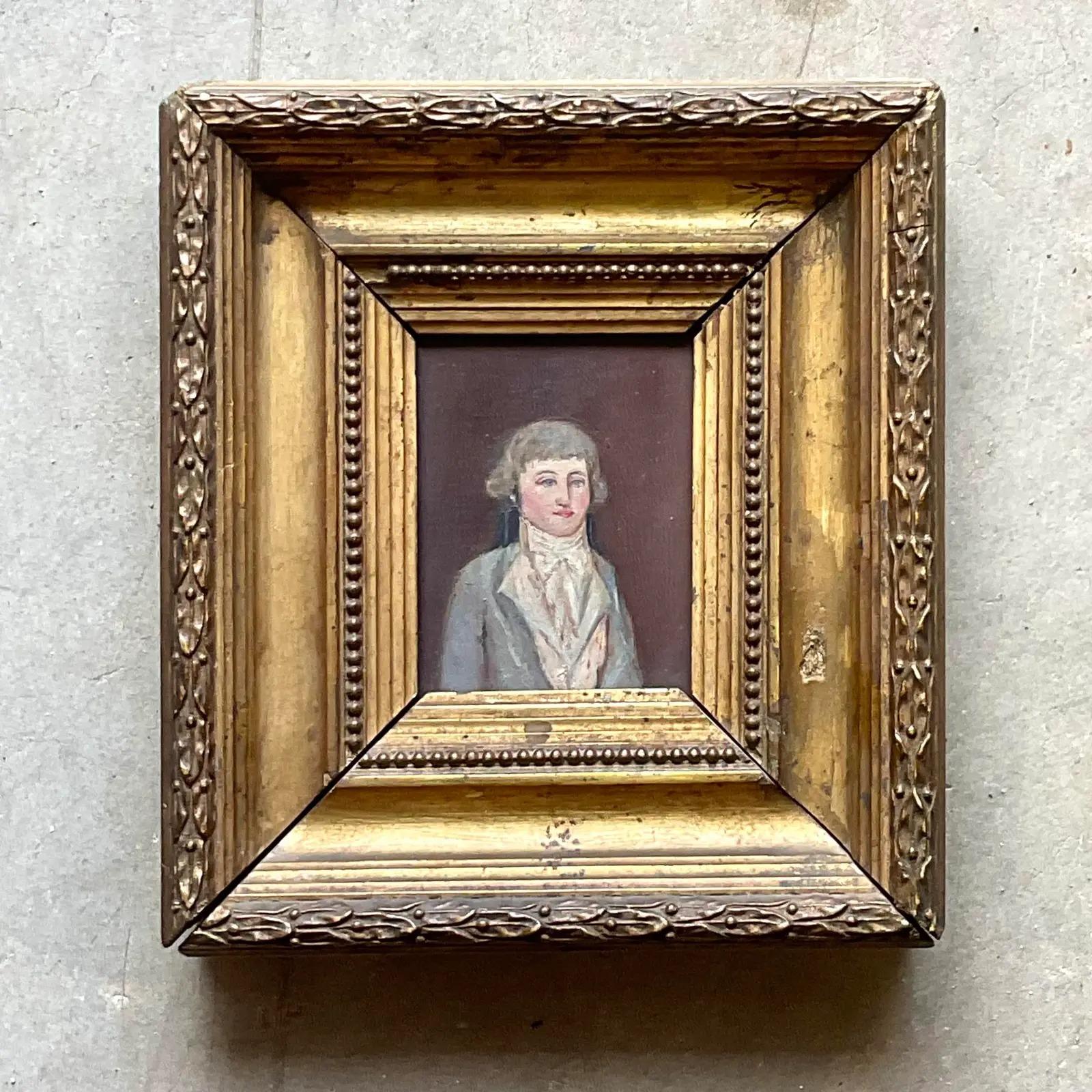 Vintage Boho 19th Century French Portrait of a Young Man For Sale at ...