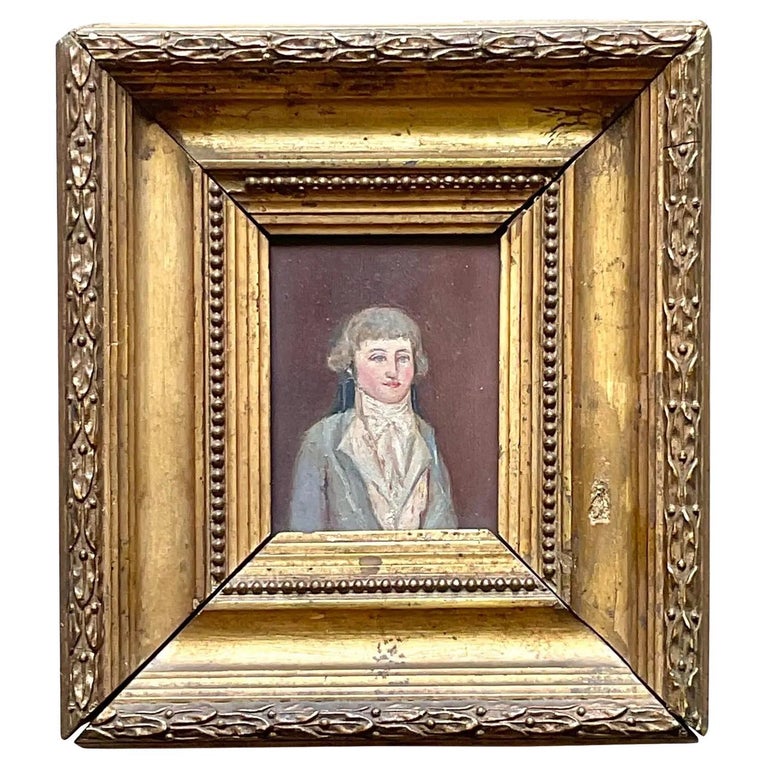 Vintage Boho 19th Century French Portrait of a Young Man For Sale at ...