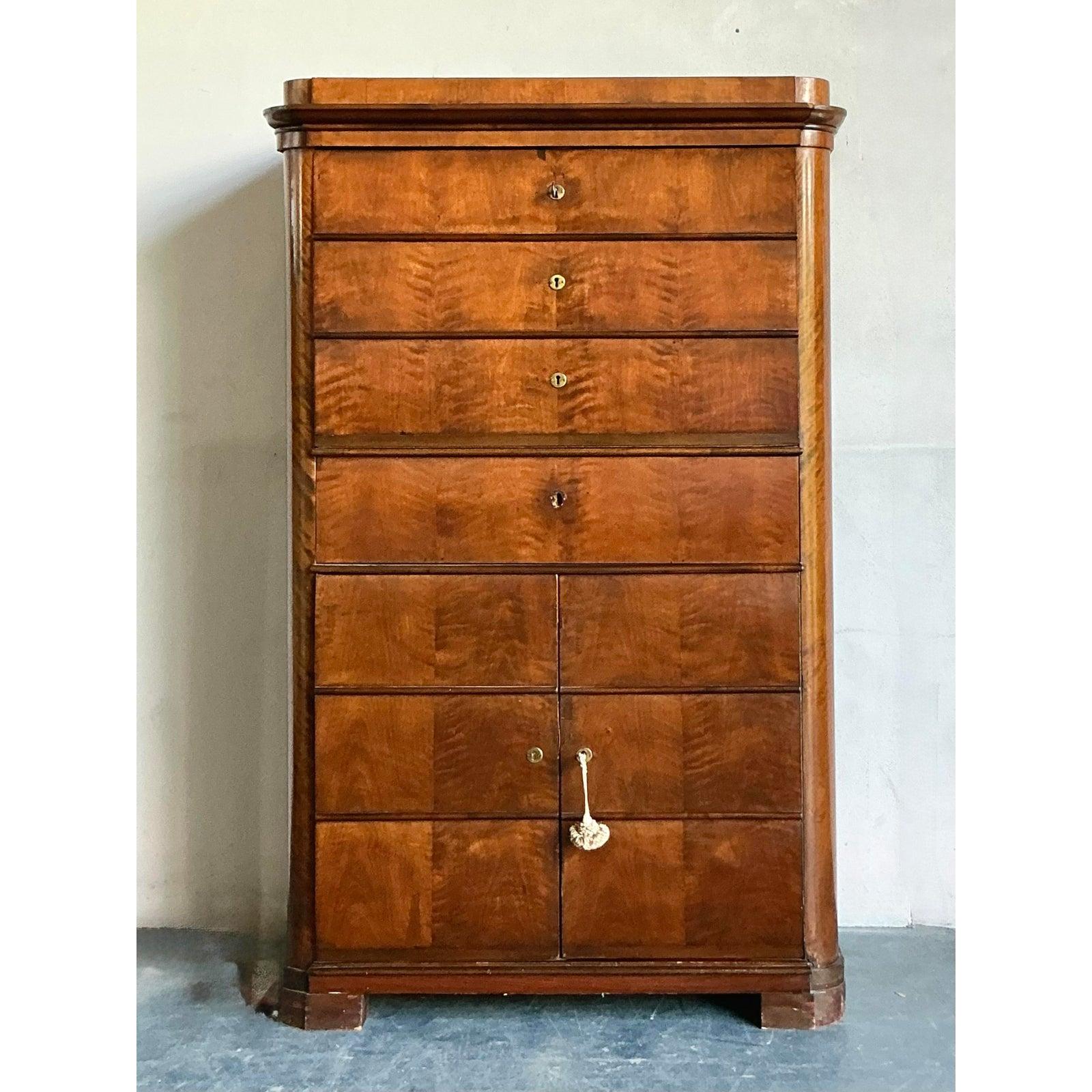 Biedermeier Vintage Boho 19th Century Gentleman’s Chest For Sale