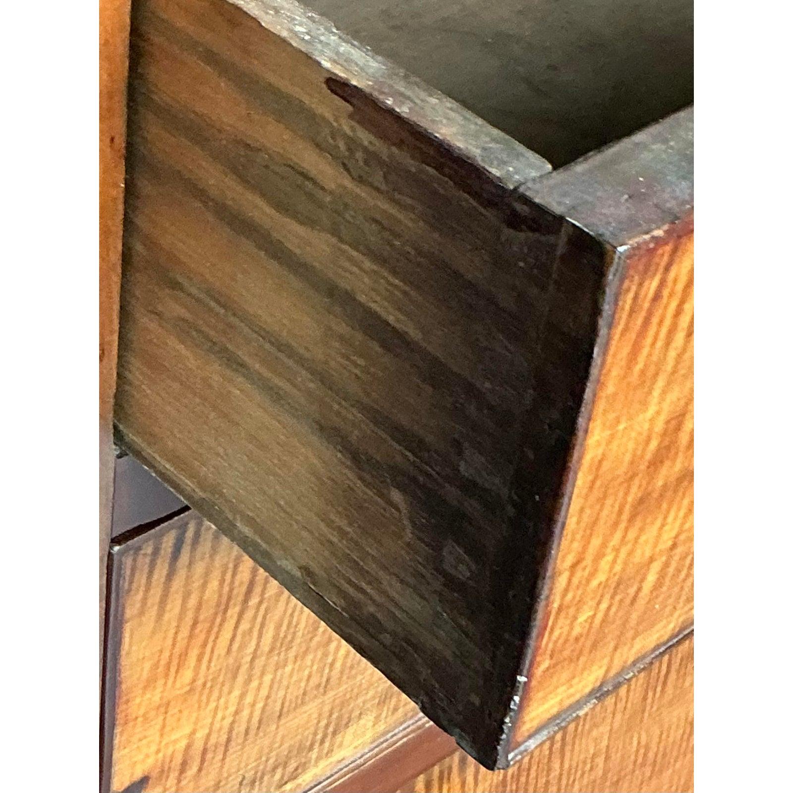 Vintage Boho 19th Century Hand Made Sheraton Chest of Drawers In Good Condition For Sale In West Palm Beach, FL