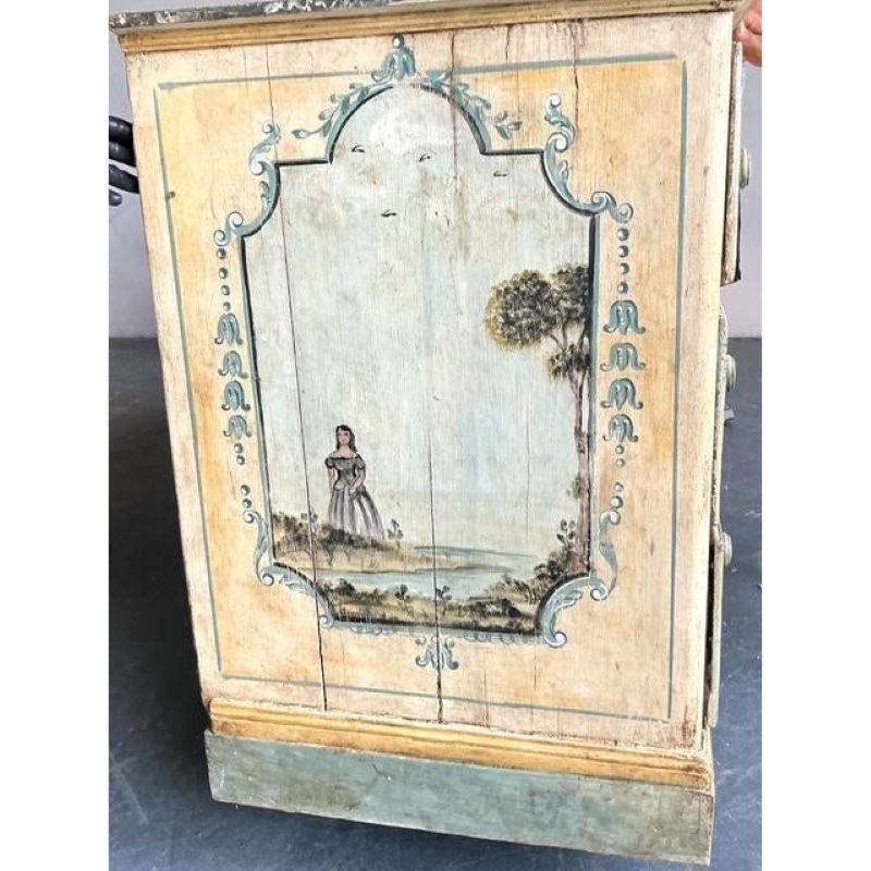 Vintage Boho 19th Century Hand Painted Chest of Drawers For Sale 4