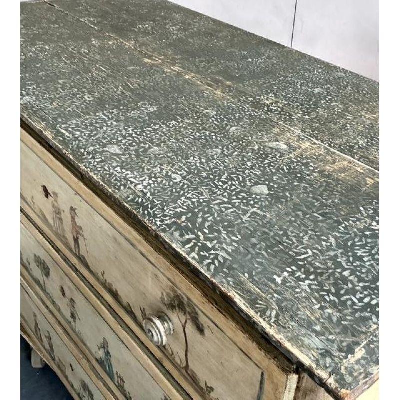 Vintage Boho 19th Century Hand Painted Chest of Drawers For Sale 6