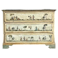 Vintage Boho 19th Century Hand Painted Chest of Drawers