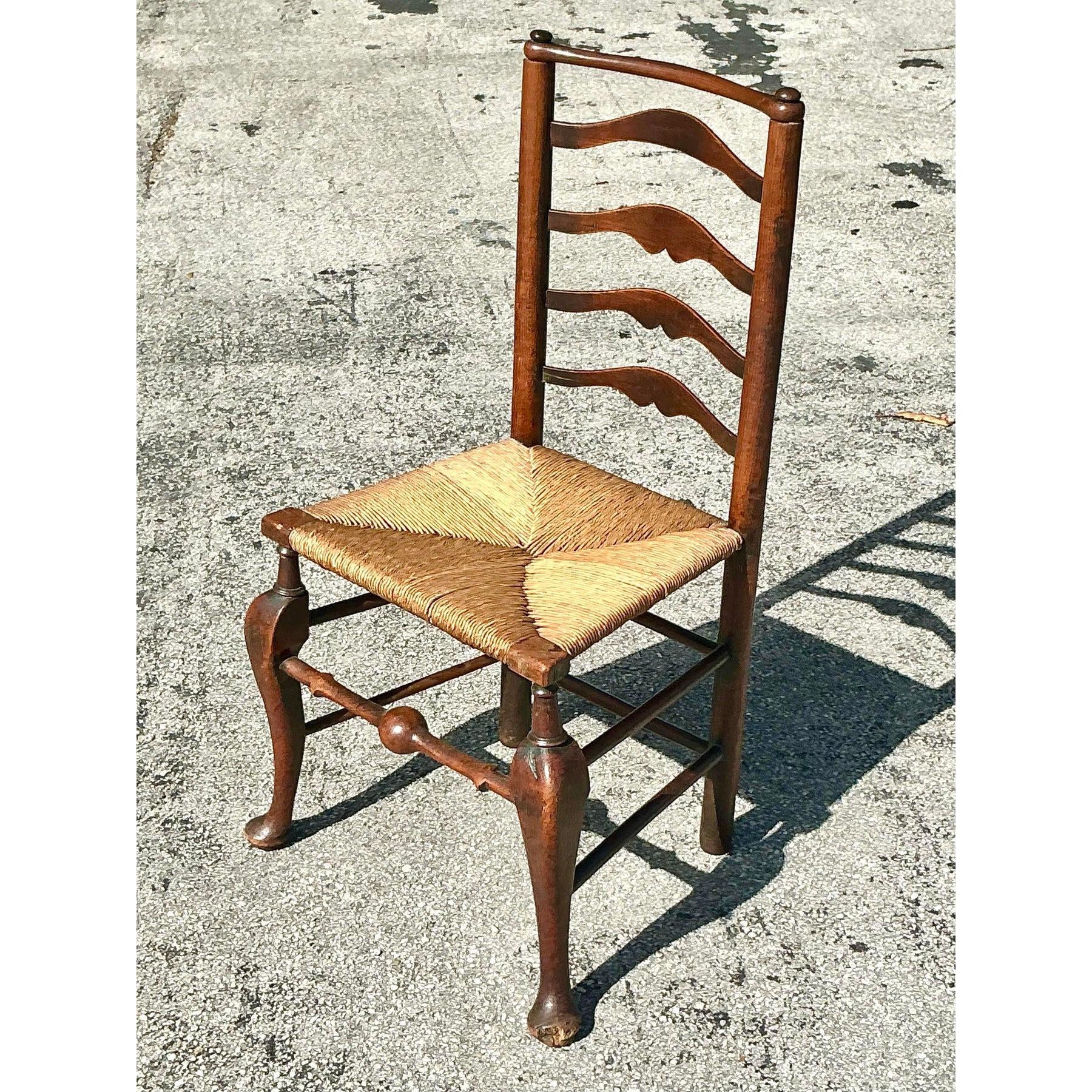 Sedia con schienale a scaletta vintage Boho del XIX secolo in vendita 5