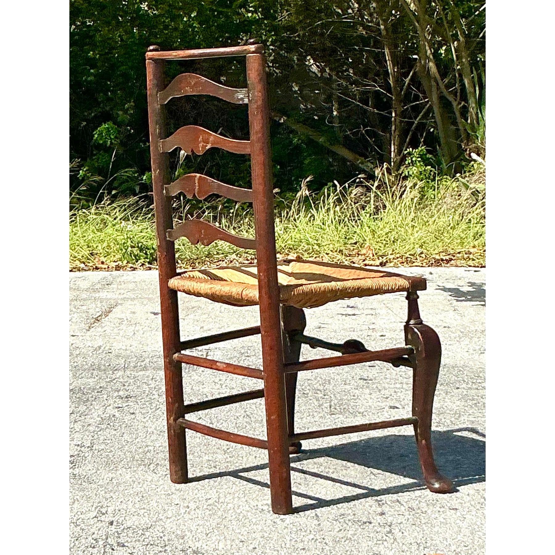 Sedia con schienale a scaletta vintage Boho del XIX secolo in vendita 6
