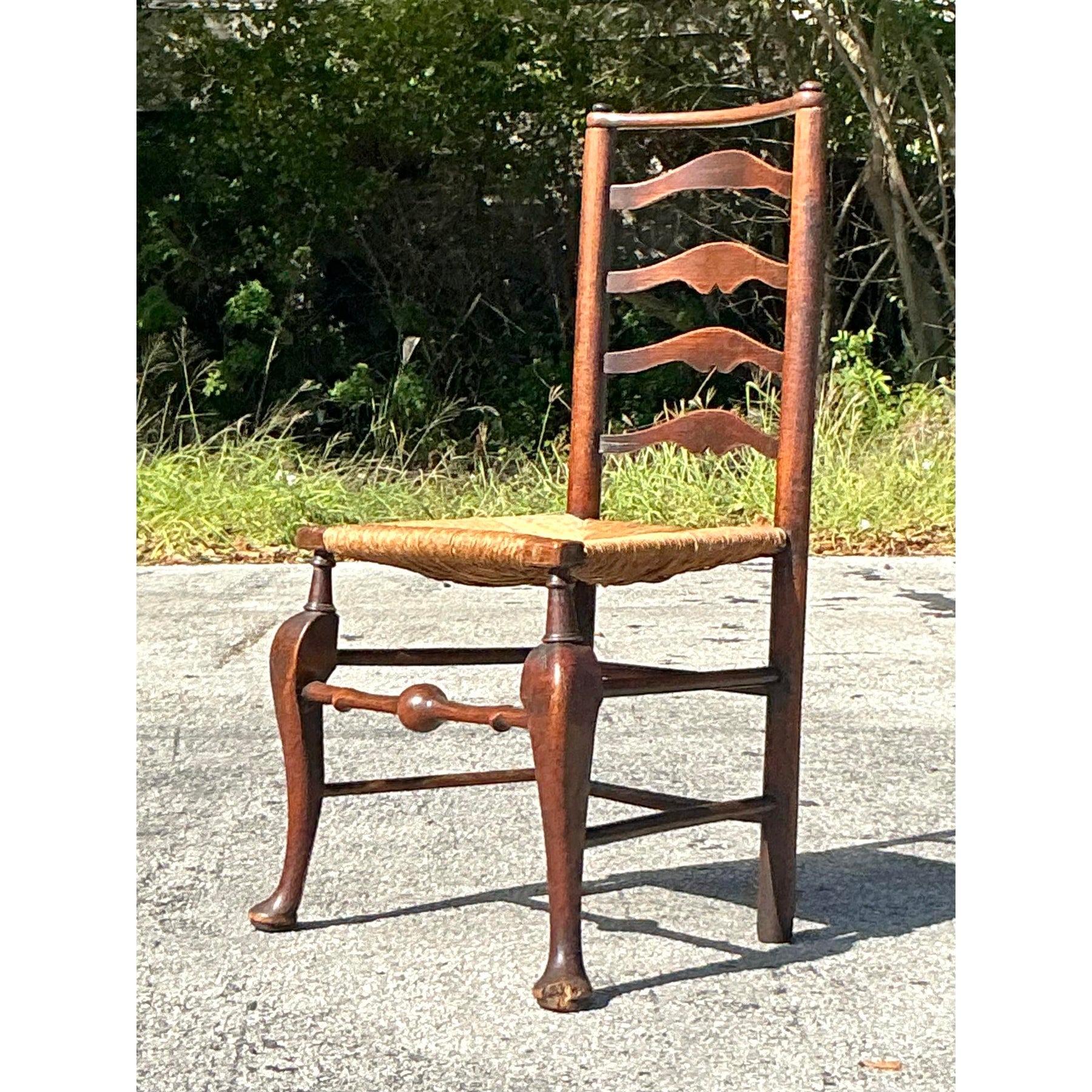 Sedia con schienale a scaletta vintage Boho del XIX secolo in vendita 7