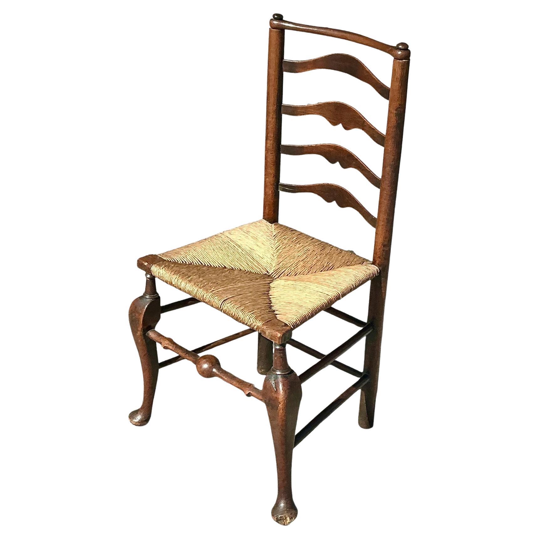 Sedia con schienale a scaletta vintage Boho del XIX secolo in vendita